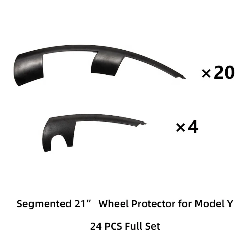 Pelindung Pelek Roda Tersegmentasi 21-Inci Set Lengkap 24 PCS untuk Kendaraan Model Y Performance Anti-gores Roda 21 Inci