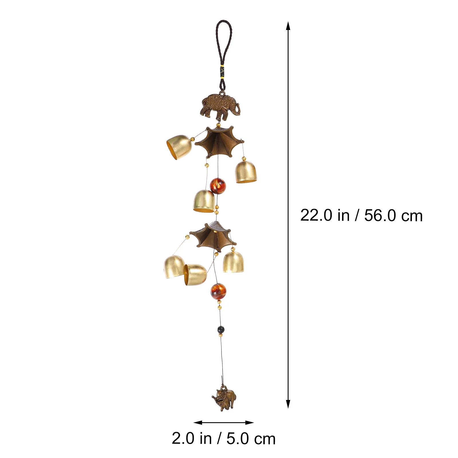 

2Pcs Elephant Wind Chimes Metal Pendants Beautiful Melody for Indoor Outdoor Decor Relaxing Breeze Sound Wind Chimes