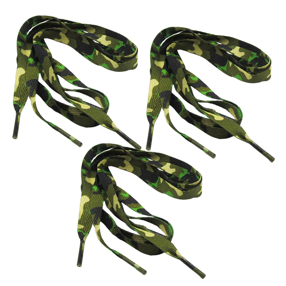 3 Pairs Shoe Gummies for 's and Women's Camouflage Shoelaces Polyester Shoestring