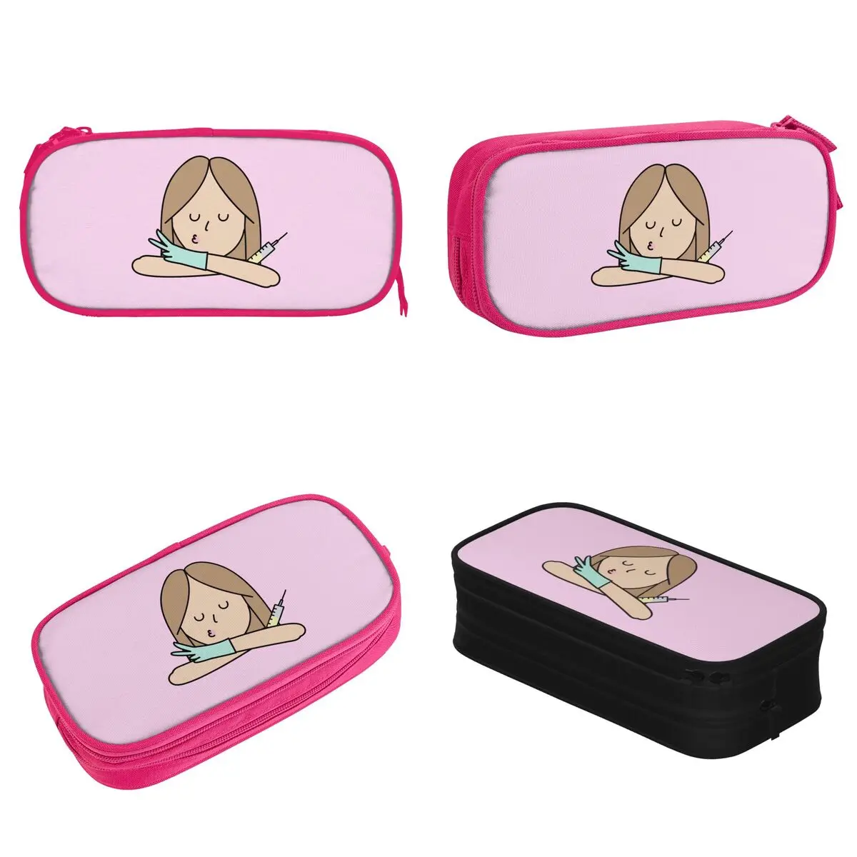 Cute Enfermera En Apuros Nurse Pencil Cases Creative Pen Box Bags Girl Boy Big Capacity School Supplies Zipper Pencilcases