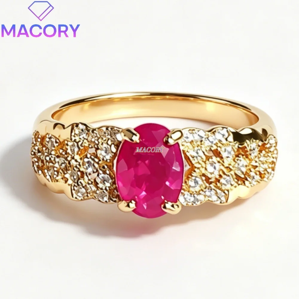 S925 silver natural ruby ring luxurious and delicate design eye-catching accessory great for Christmas and everyday wear