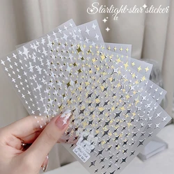 1 個レーザースターバーストスター粘着ネイルステッカー 3D ネイルアート装飾点滅シルバー炎蝶ネイルデカールプレス爪
