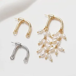 쥬얼리 결과물용 DIY 귀걸이 참, 수제 황동 14k 금도금 액세서리, 2 개, 21*23mm