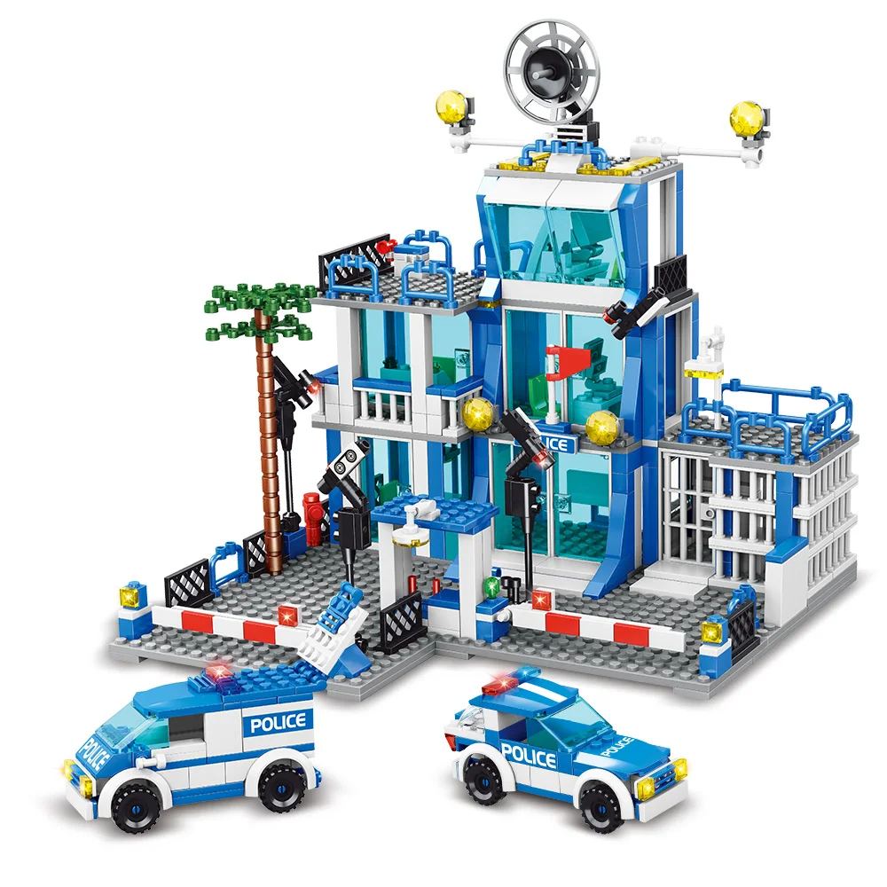 City Police Station Building Sets, 570pcs City Police Sets Toy Building Bricks Kit, Gift for Boys 6-12 Year Old