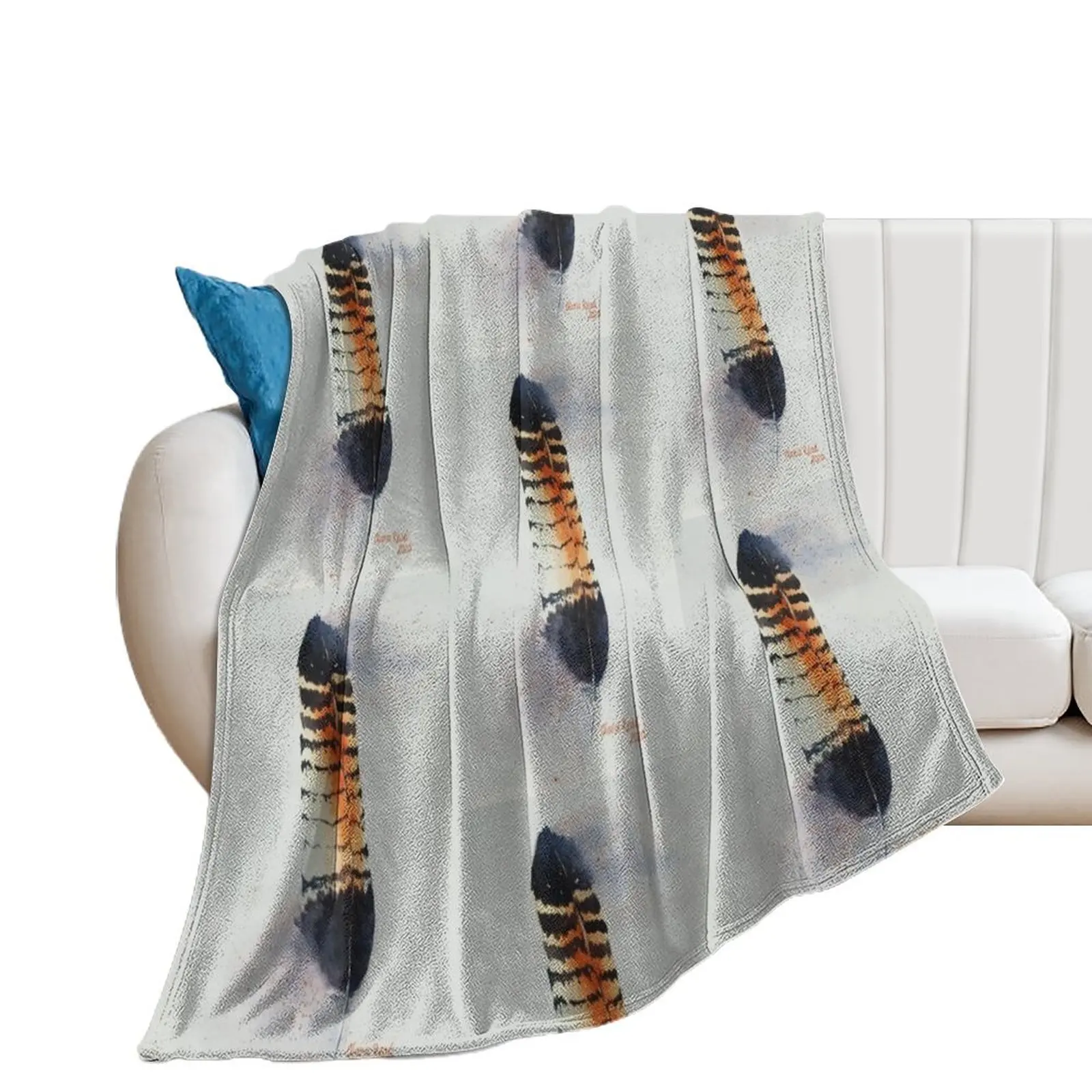 Black Cockatoo Feather Throw Blanket Flannel Fabric manga For Sofa Thin Softest Blankets