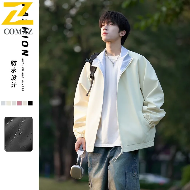 

COMXZ Mens Jacket Turndown Collar Outdoor Cycling Wear Resistant Windbreaker Korean Fashion Windproof Autumn Mens Coats