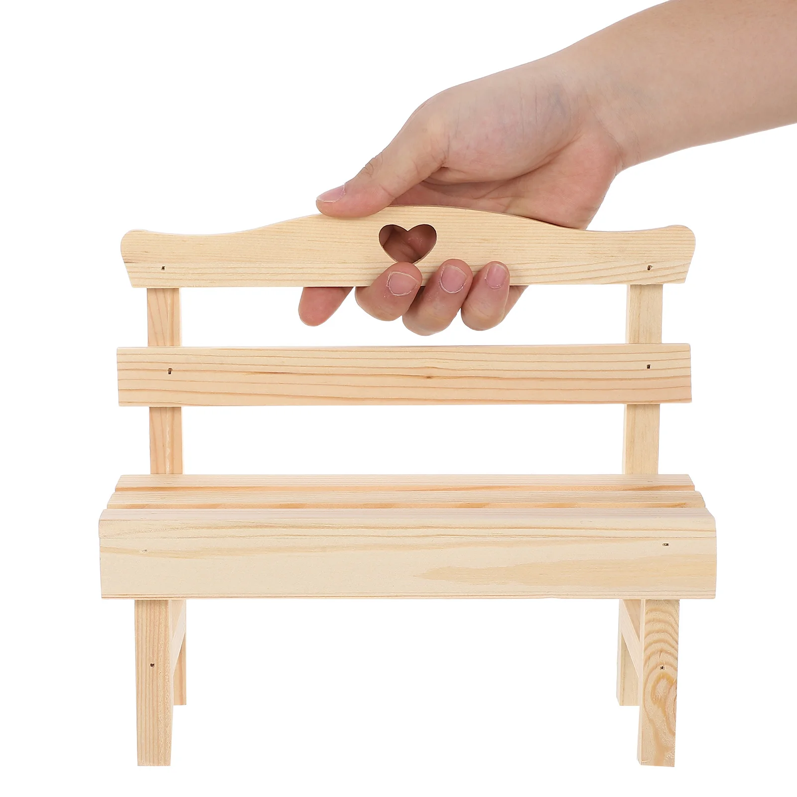 

1Pcs Miniature Pine Bench Decorative Porch Chair Lightweight Durable Landscape Ornament Dollhouse Home Decor Bedroom Figurine