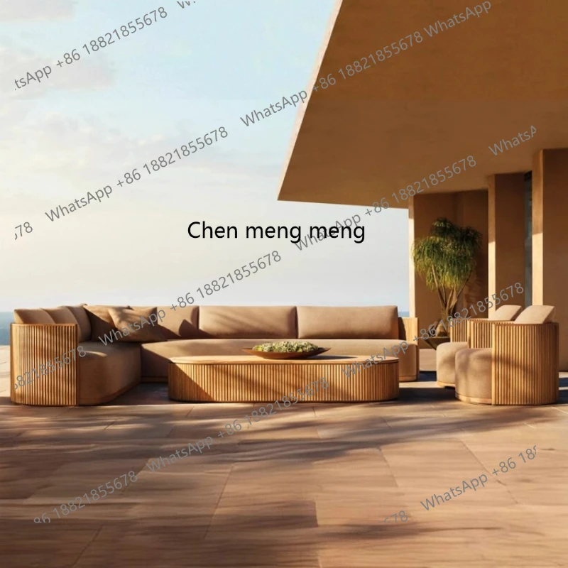 

Outdoor sofa rain and sun protection homestay courtyard villa combination open-air high-end teak furniture