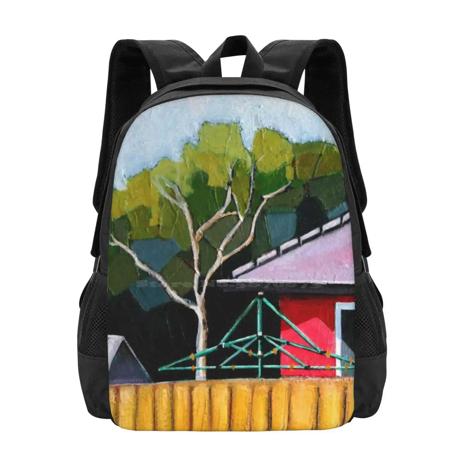 A Little Slice Of Aussie Heaven Hot Sale Schoolbag Backpack Fashion Bags Suburbia House Hills Hoist Streetscape Billynye Oil