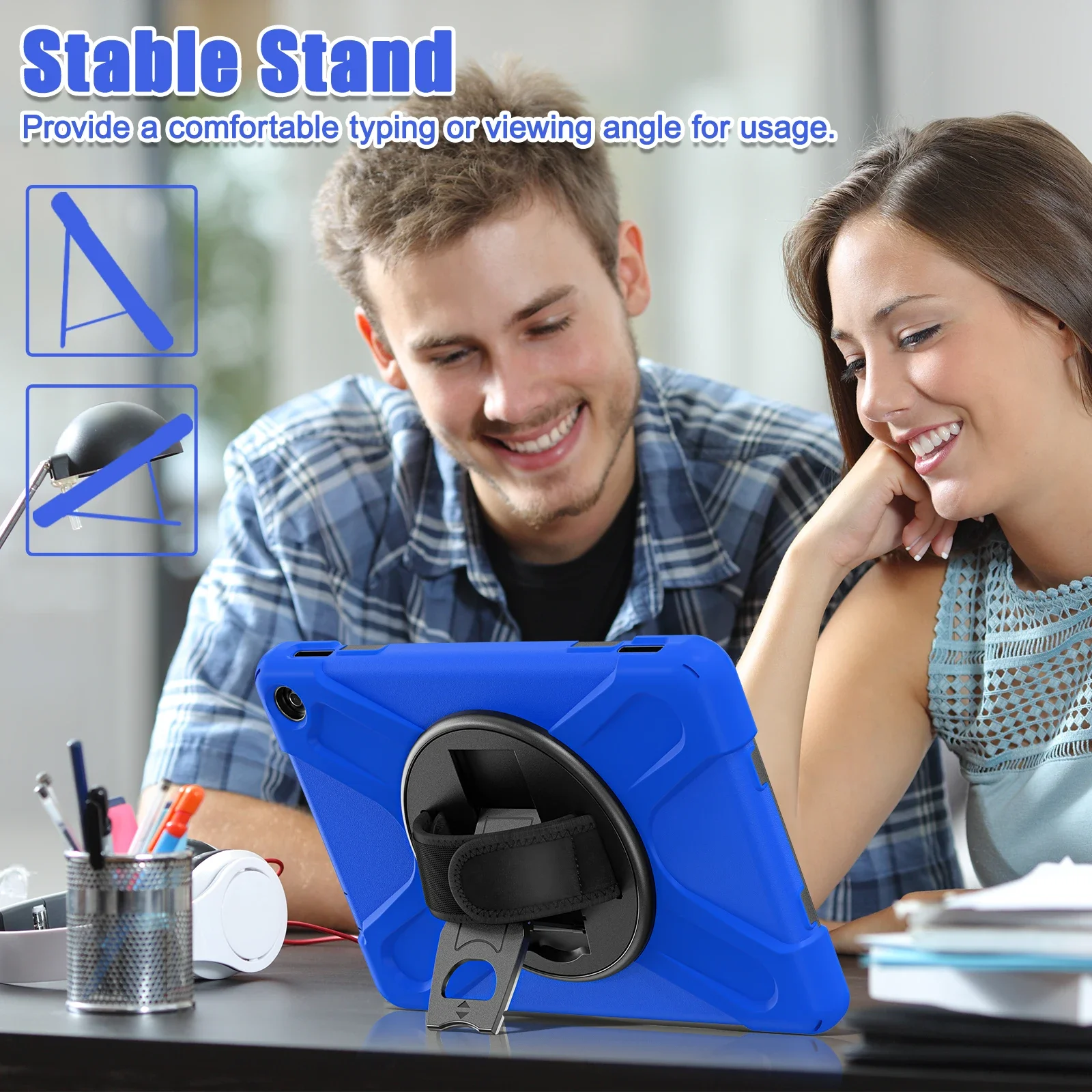 Funda For Amazon Fire HD10 HD 10 2023 13th Gen Armor Case Tablet Cover Kids Safe Shockproof Protector Silicone PC Stand Shell