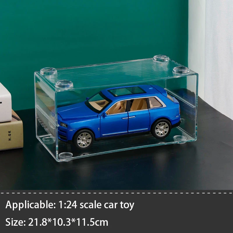 Schaalmodel auto displaykast 1:24/32/64 voor Matchbox, Hot Wheels; opbergbox voor speelgoedauto's, transparante displaybox met transparante klikdeksel tegen stof