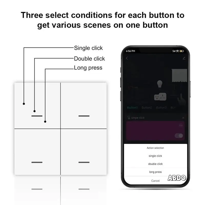 

2X Tuya Zigbee Smart Scene Switch 4 Gang Smart Switch 12 Scene Switch Push Button Controller Supports Home Assistant