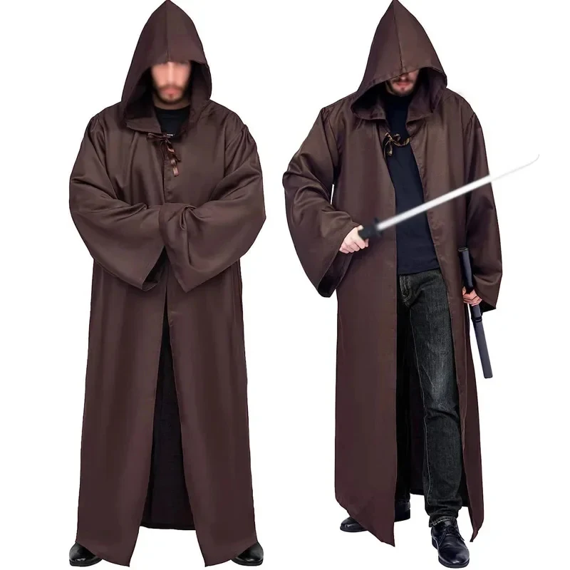 

❤️❤️❤️Halloween Aldult Jedi Knight Cosplay Darth Cape Vader Cloak with Hat War Hooded Black Brown Cloak Masquerade Party C❤️⭐️❤️