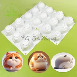 Dorica 3D Lovely Cat Pudding Mousse Mould DIY Animal Mochi Dessert Chocolate Silicone Mold Cake Decorating Tool Kitchen Bakeware