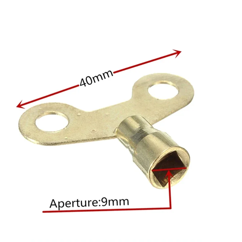 4pcs Square Socket Brass Radiator Keys Plumbing Bleeding Key Solid Water Tap For Air Valve Plumbing Tool 6mm Hole core