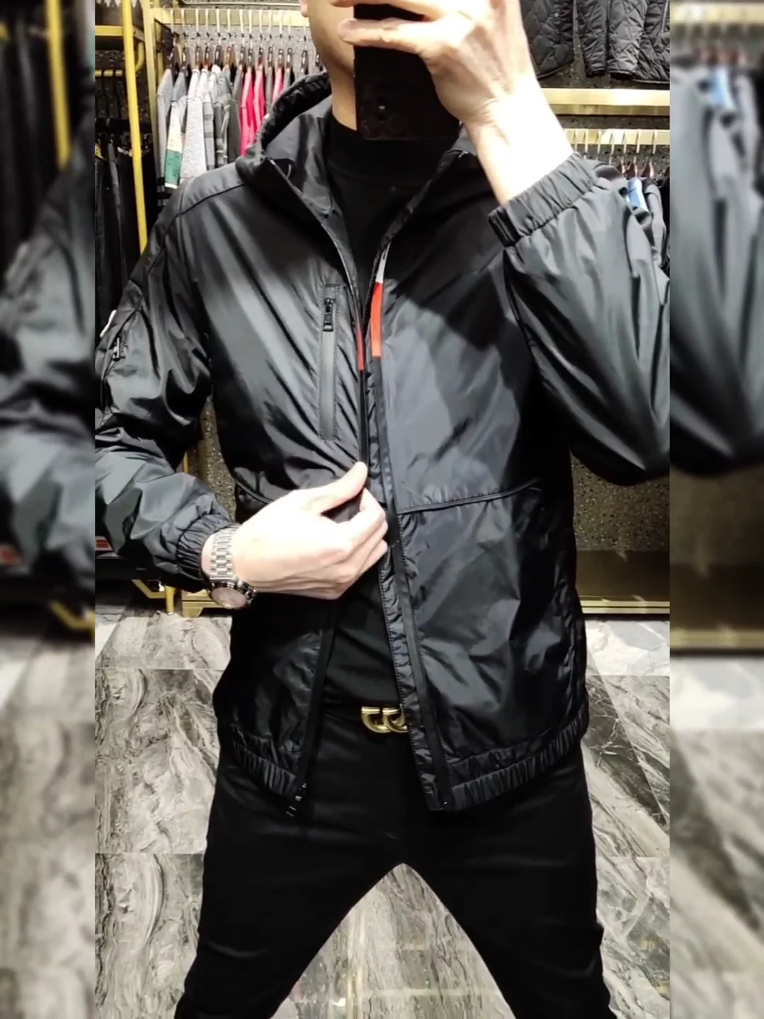 

Men's Faionable Comfortable Hooded Jaet Spring Autumn New Sle Casual Coat Antimicrobial Long Sve Zipper Closure