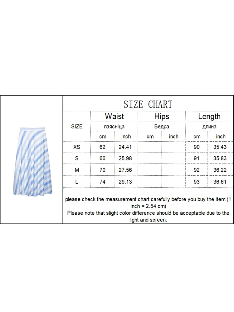 TFMLN Women Vintage Blue Striped Skirt Summer Fashion Trends High Waist A Line Skirt Vacation Casual Female Clothing 2026 - view 6