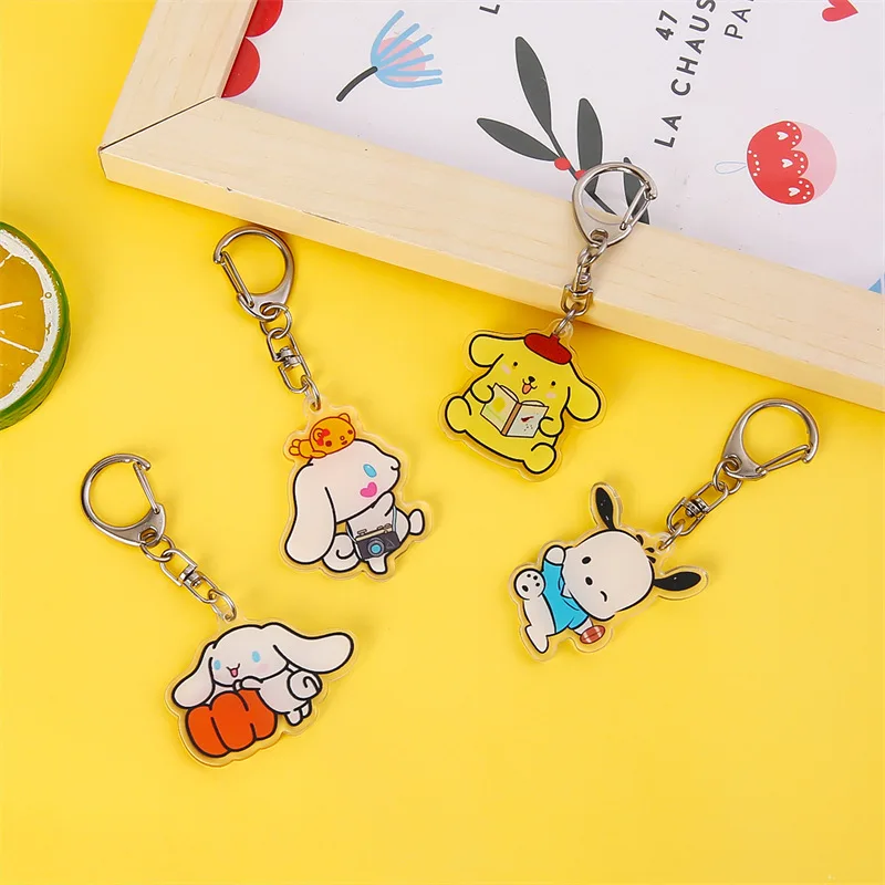 

Hot Cartoon Sanrio Series Acrylic Key Chain Cute Pochacco Headphone Cover Decorated Anime Pendant Accessories Christmas Present