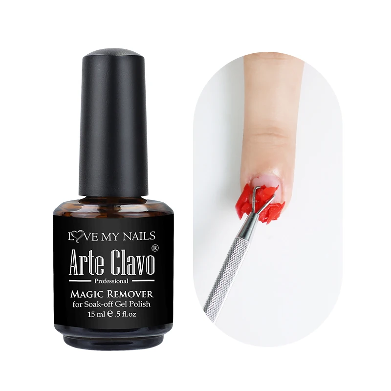 น้ำยาล้างเล็บ ArteClavo 15 มล. น้ำยาล้างเจลทาเล็บแบบกึ่งถาวร น้ำยาล้างเจลวิเศษ น้ำยาล้างเจลยูวี