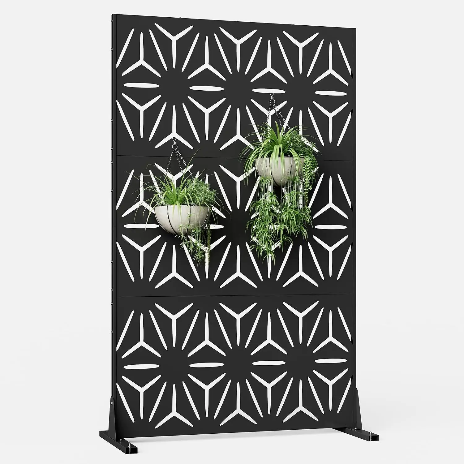 Freestanding Freestanding Metal Privacy Screen 72 in H X 44 in W, Laser-Cut Galvanized Steel Outdoor Divider for Deck, Balcony, Patio, Garden & Indoor Use - Aliexpress Deal