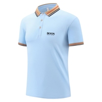 The new summer men's POLO is coming, with a gold collar and color blocked lapel, which is stylish, comfortable, and worth having