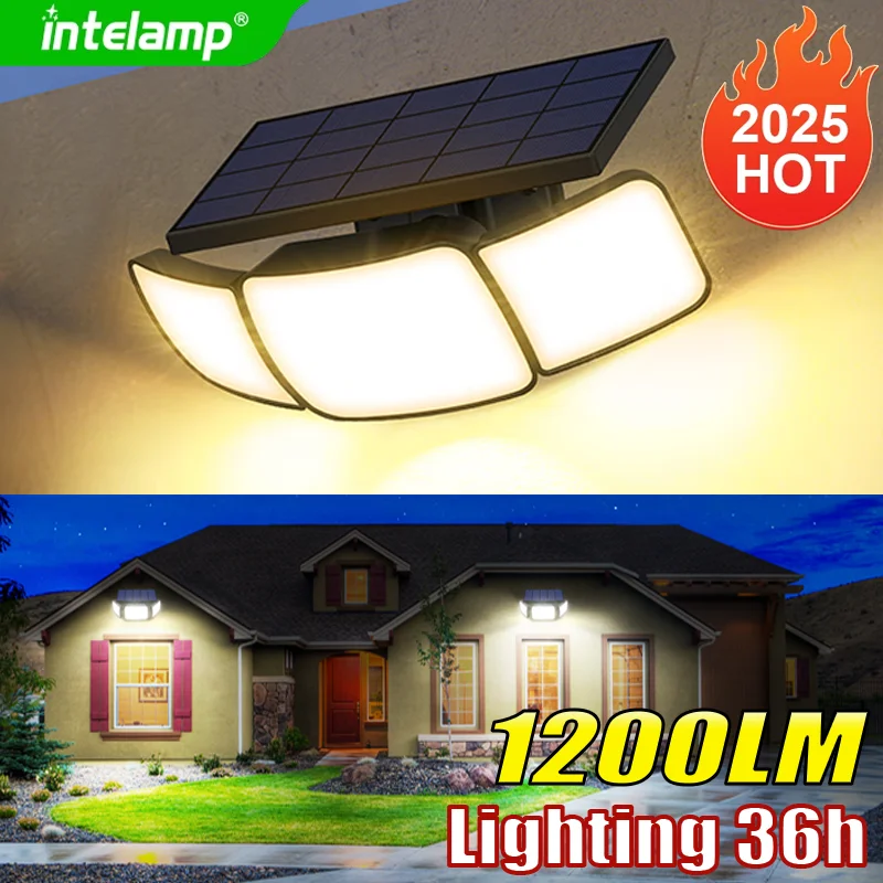 2025 New Super Bright 108LED Solar Lamp Outdoor Garden Solar Led Light Waterproof Sunlight Powered Spotlight with Motion Sensor