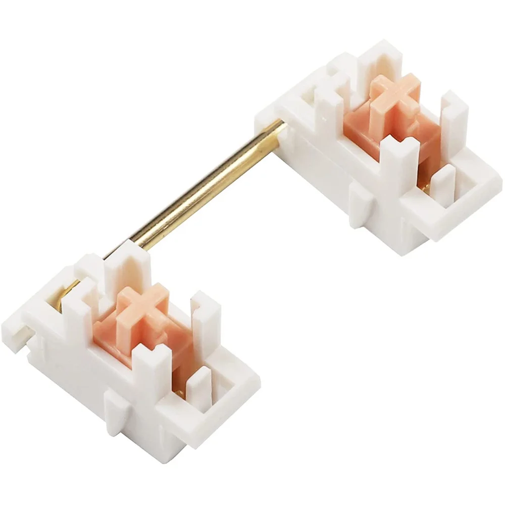 A85P Gold Plated Plate Mounted Stabilizer for Custom Mechanical Keyboard 2U 6.25U (1+4, White Pink)