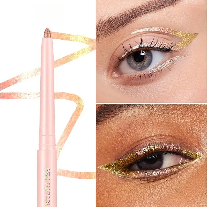 L'eyeliner in stick per ombretti che cambiano colore è impermeabile e è un colore liscio, confortevole, per il trucco degli occhi duraturo, ombretto glitterato