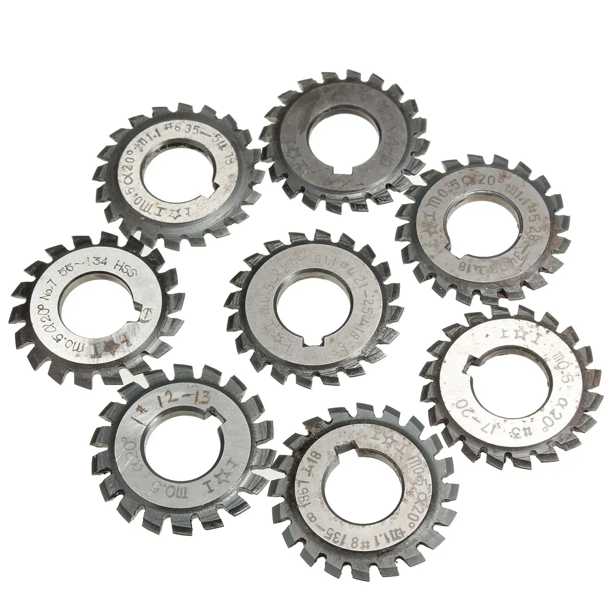 Module 0.5 M0.5 PA20 Degrees Bore 16mm #1-8 HSS Involute Gear Milling Cutter Gear Cutting Tools Milling Cutter High Speed Steel