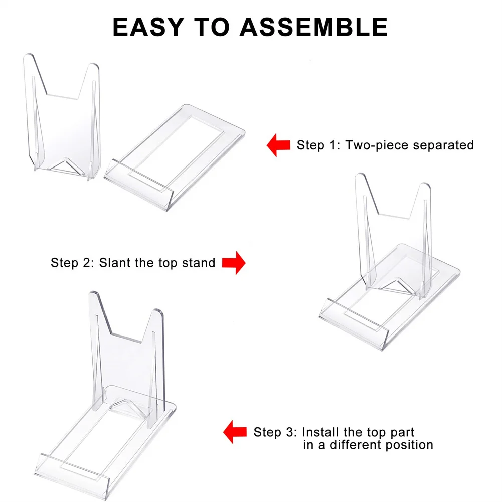 Tray Display Stand 2pcs Acrylic Plaque Adjustable Clear Transparent Practical To Use Replacement 100% Brand New