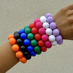 Docona New Arrival Colorful Big Bead Bracelets for Women Personality Punk Resin Holiday Jewelry Accessories Wholesale Gift