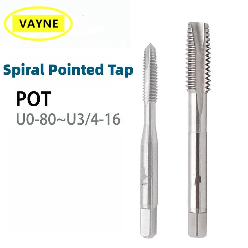 VAYNE HSSE American Spiral Pointed Tap UNC UNF UNS1-64 8-32 2-56 4-40 10-24 5/16-18 7/16-14 9/16 Machine Screw Fine Thread Taps