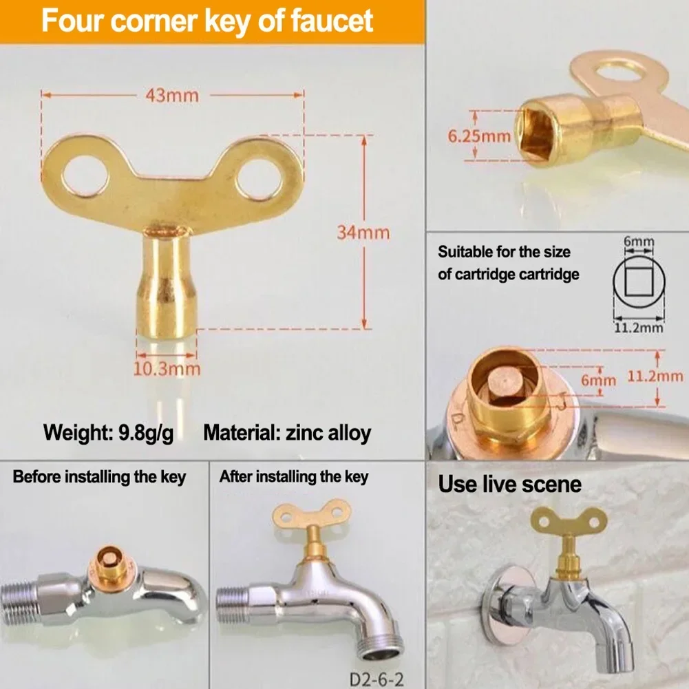 

Home Faucets Tap Keys Handle Torque Wrench Key Wrench Valve Plumber Key For 6mm Kitchen Square Spool Faucet Keys