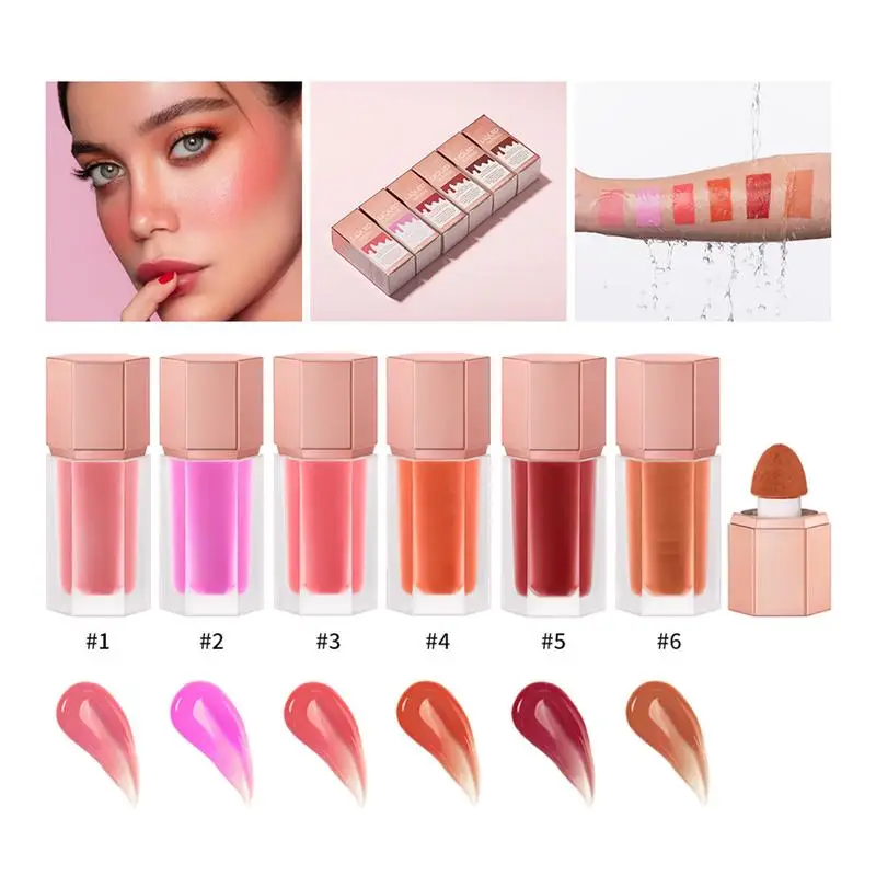 NEW Liquid Face Blush Natural Smooth Cheek Rouge Peach colored Blusher Long Lasting Waterproof Liquid Highlight Contour For Face