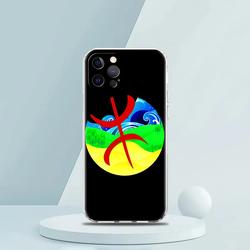 Amazigh Berber Flag Case for iPhone 16 15 14 13 12 Pro Max Cover Transparent Soft for iPhone 11 Pro Max 7 8 Plus XS XR Max Bag