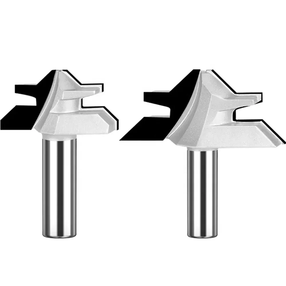 

KANGMINGJIAN PCD End Mill Diamond 45 Degree Tenon Cutter Solid Joint Cutter 45 Degree Miter Router Bit