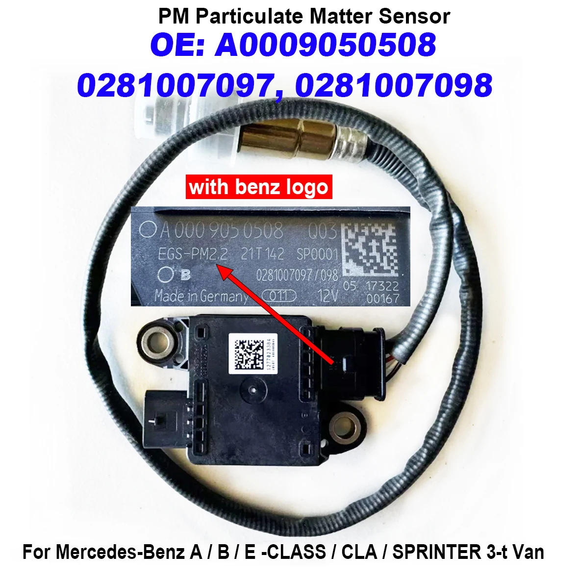 

A0009050508 0281007097/098 Particulate Matter PM Sensor For Mercedes-Benz 0281007097 0281007098 High Quality