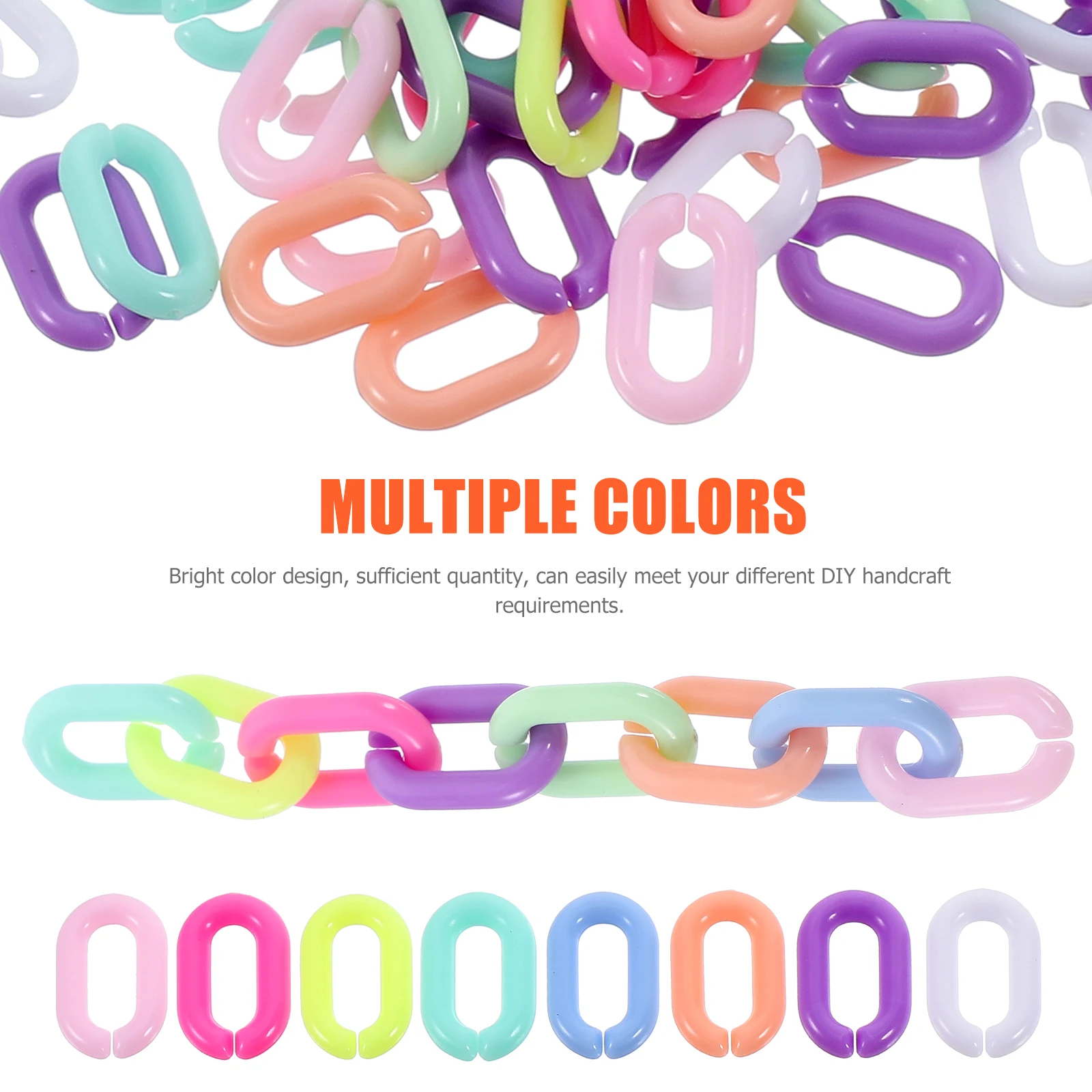 

800pcs Acrylic Chain Buckle 6x11mm Colorful Connectors Phone Strap Bag Linking Rings Jewelry Craft Bracelet Accessories Project