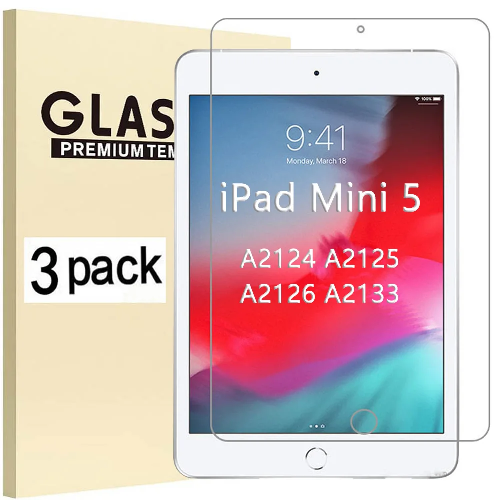 

(3 Pack) Tempered Glass For Apple iPad Mini 5 2019 7.9 A2124 A2125 A2126 A2133 Anti-Scratch Screen Protector Tablet Film