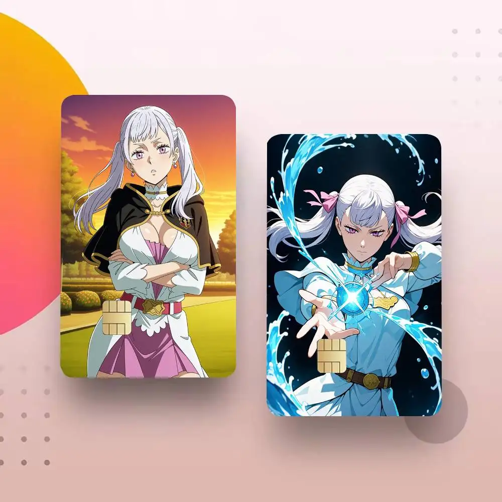 anime Black Clover N-Noelle Silva 4pcs 1Set Card Stickers Small Waterproof Chip 4PCS Card Sticker Anti-Scratch