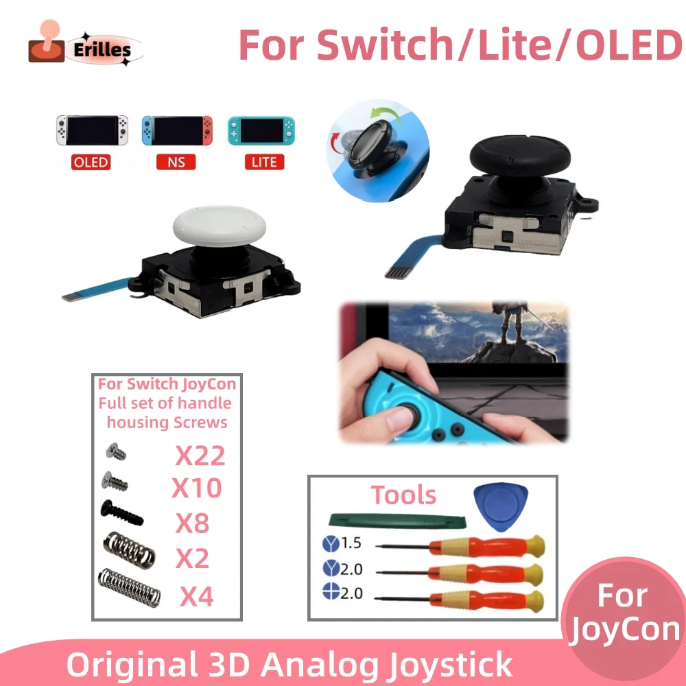 Picture: 2pcs Replacement 3D Analog Joystick for Nintendo Switch Lite and Joy-Con Left or Right Analog Thumb Stick Joystick Replace