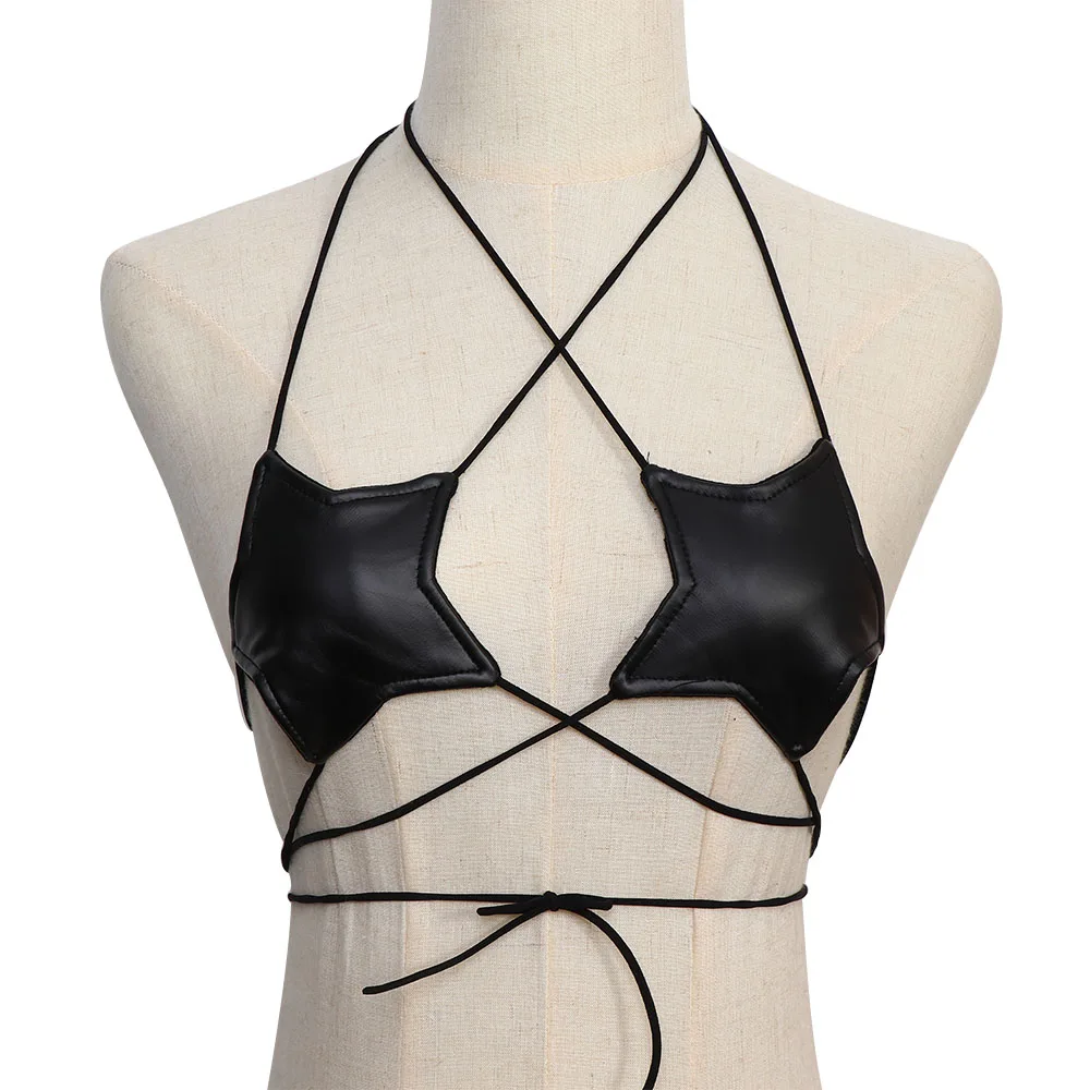 Neck Tank Sexy Backless Vest Nightclub Tops Women Camisoles & Tanks Nightclub Vest Star Camisoles Woman Vest