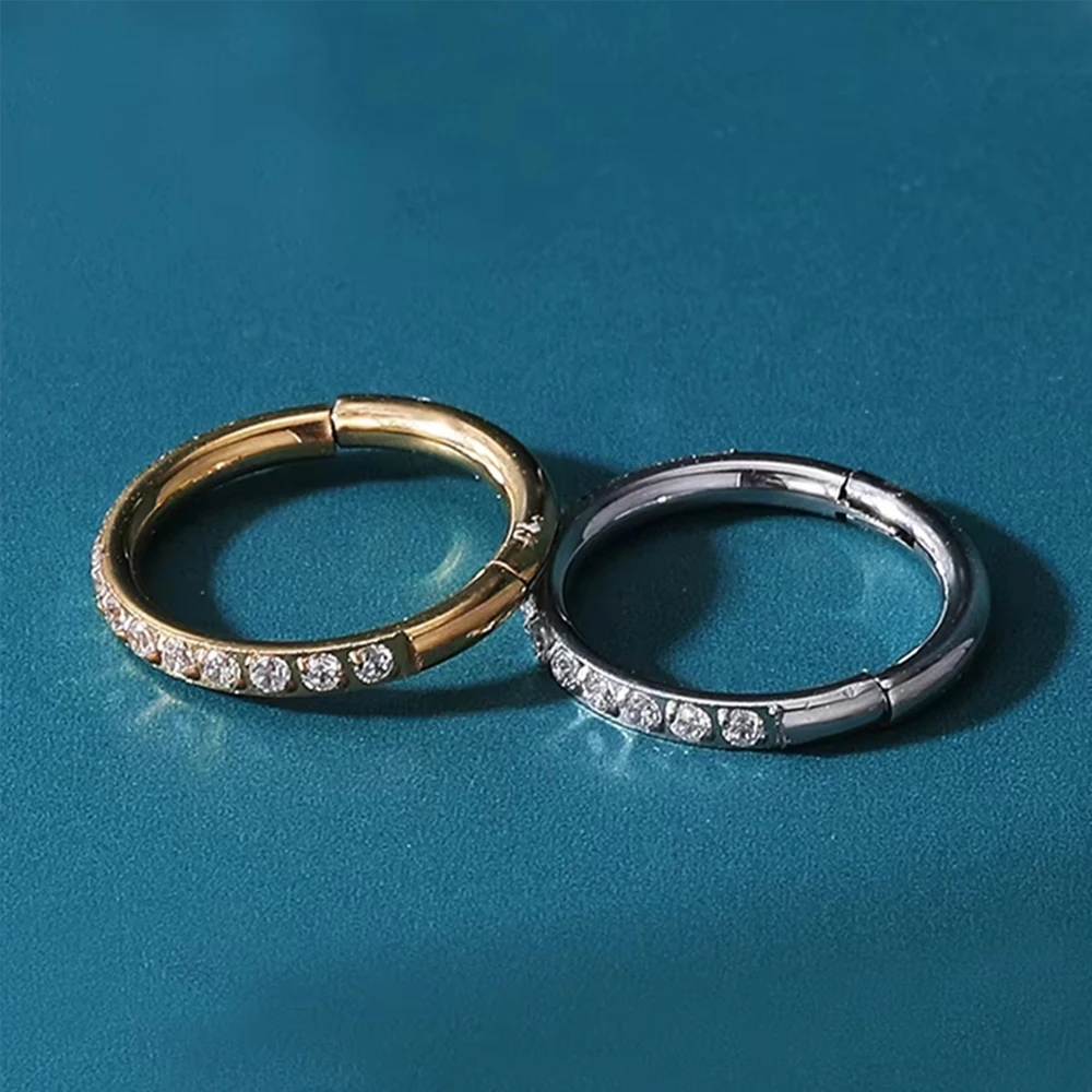 1/10Pcs G23 Titanium Nose Hoop Ring For Women Man 16G/18G Septum Ring Clicker Conch Helix Cartilage Earrings Piercing Jewelry