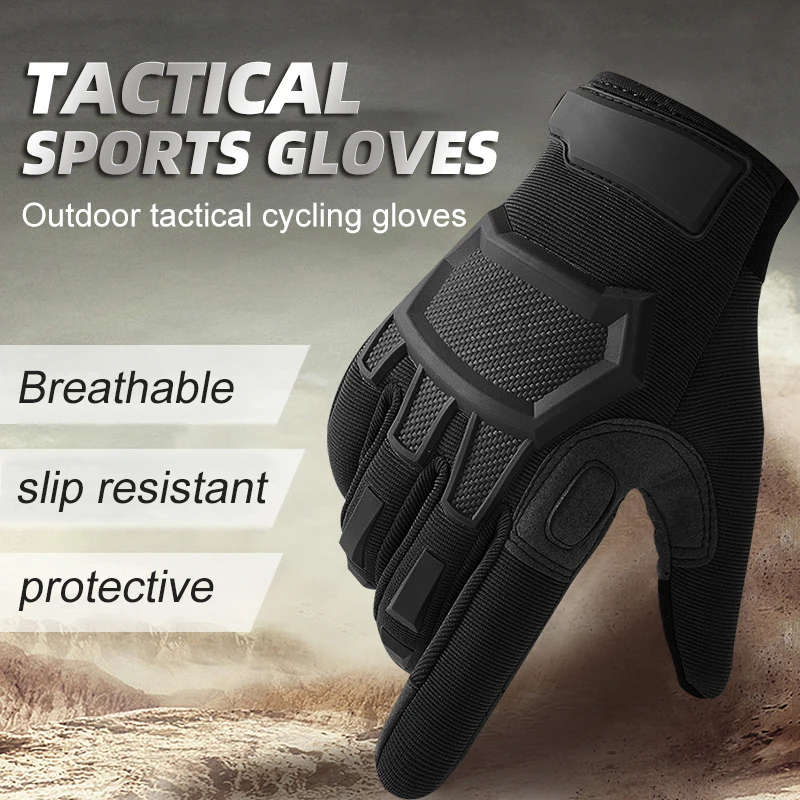 Tactical Gloves Antiskid Touch Screen Men\'s and Women\'s Full Finger Gloves Thickened Breathable Bicycle And Motorcycle Gloves