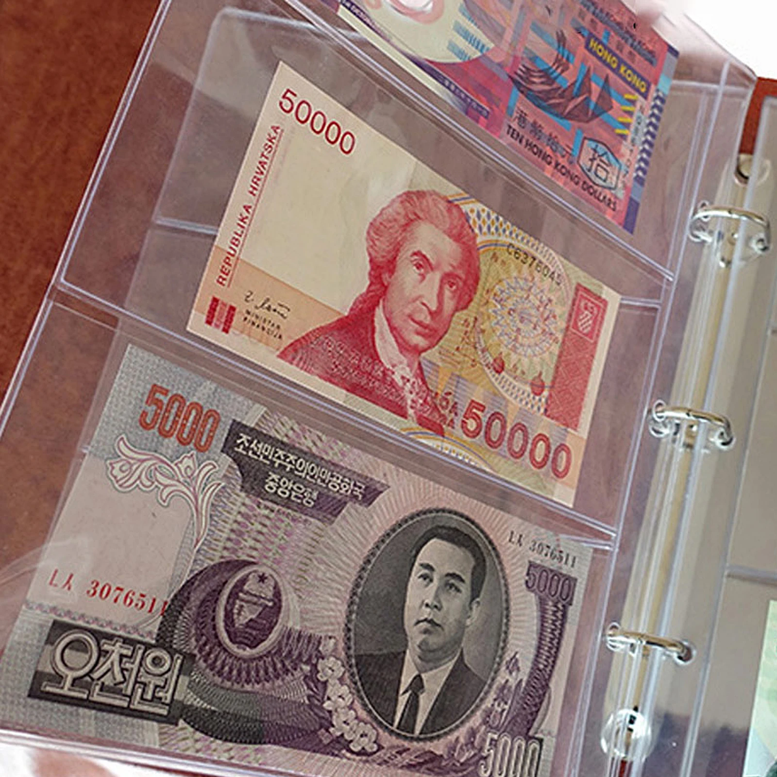 

10Pcs Money Collection Sleeves Transparent Stamp Money Holder for Scrapbooking Banknotes Album Craft
