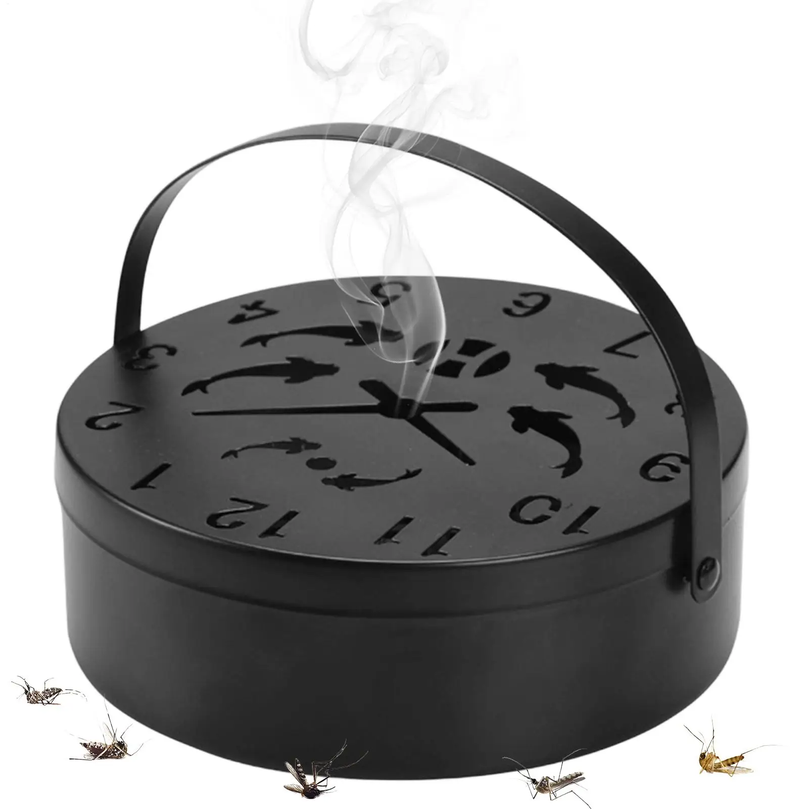 Incense Coil Box Hangable Spill-Proof Ash Catcher Incense Coil Burner Lidded Box For Living Room Bedroom Courtyard Garden Yoga