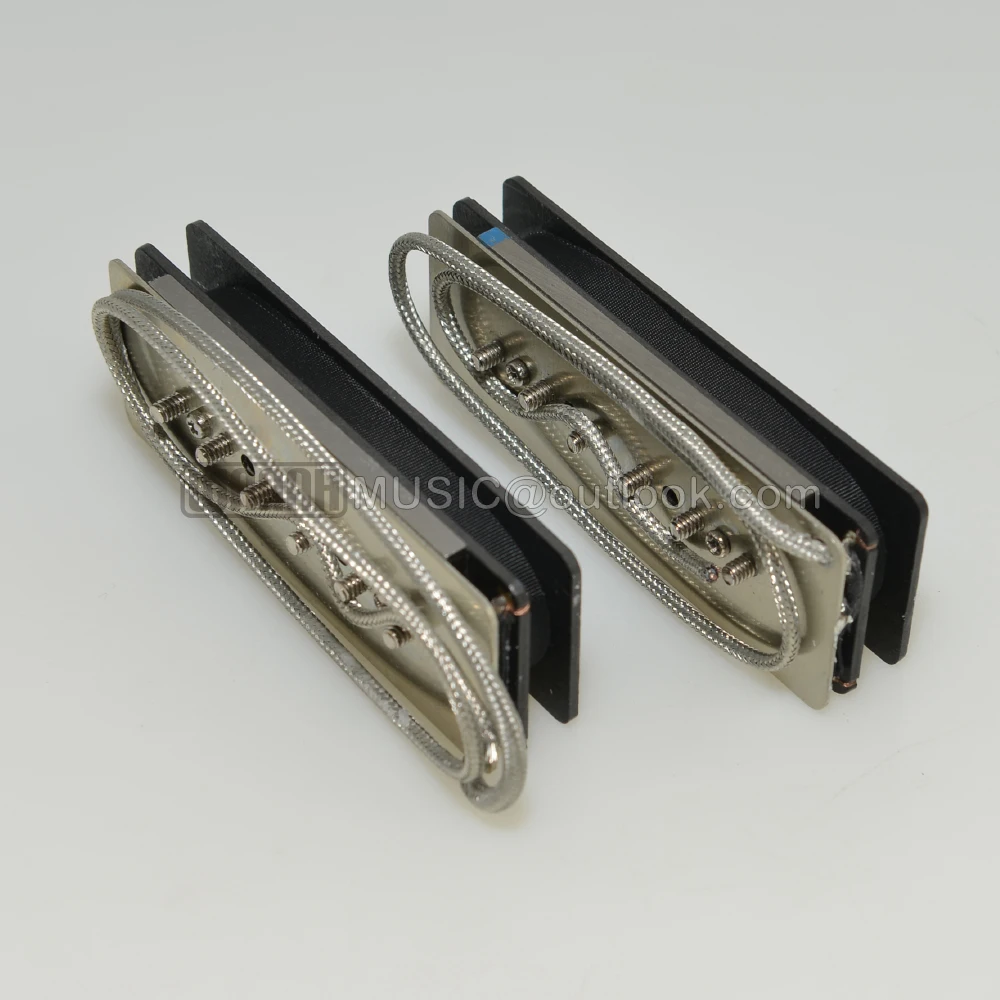 A Set Vintage P90 Alnico 2 Magnet Electric Guitar Pickup Overwound Nickel-Silver Baseplate Alnico 5 Hot 90\'s Neck Bridge Pickups