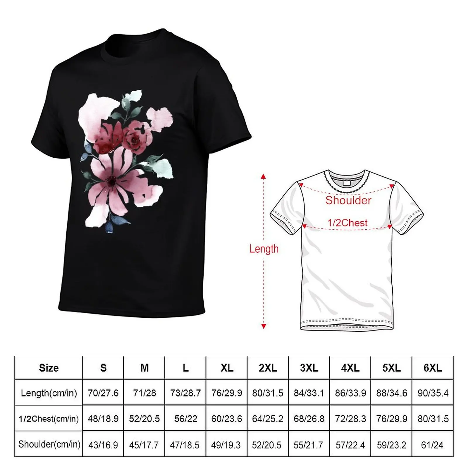 Modern Waterclor Florals No. 3 T-Shirt tees graphic t shirts customs design your own customs mens cotton t shirts image 5