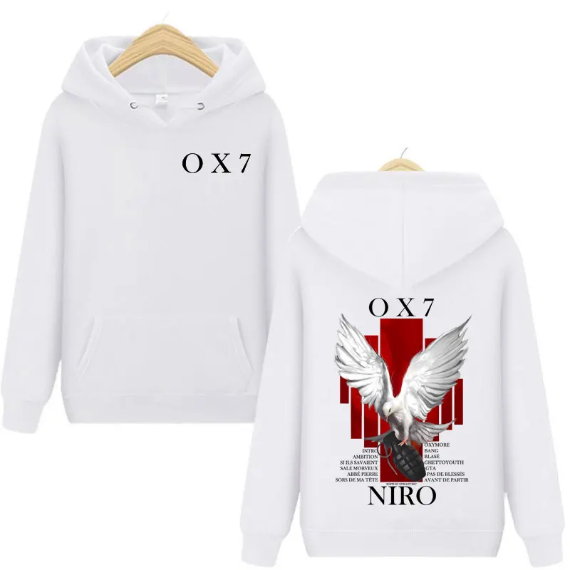 Rapper Niro OX7 Álbum Merch Hoodie Homens Mulheres Roupas Hip Hop Moda Moletons com Capuz de Alta Qualidade Fleece Pulôveres de Grandes Dimensões