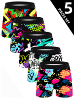 5 Piece Set of Men's Boxer Briefs Breathable and Comfortable Men's Underwear Trendy Colorful Beautiful Fashion Men's Pants